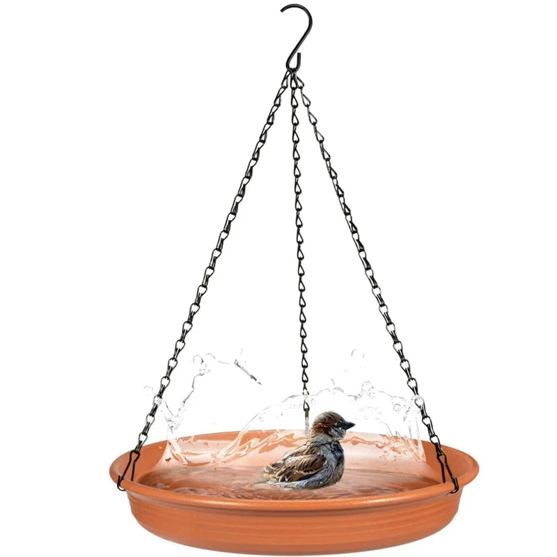 Hanging Bird Feeding Dish Water Bowl Bird Bath for Outdoor