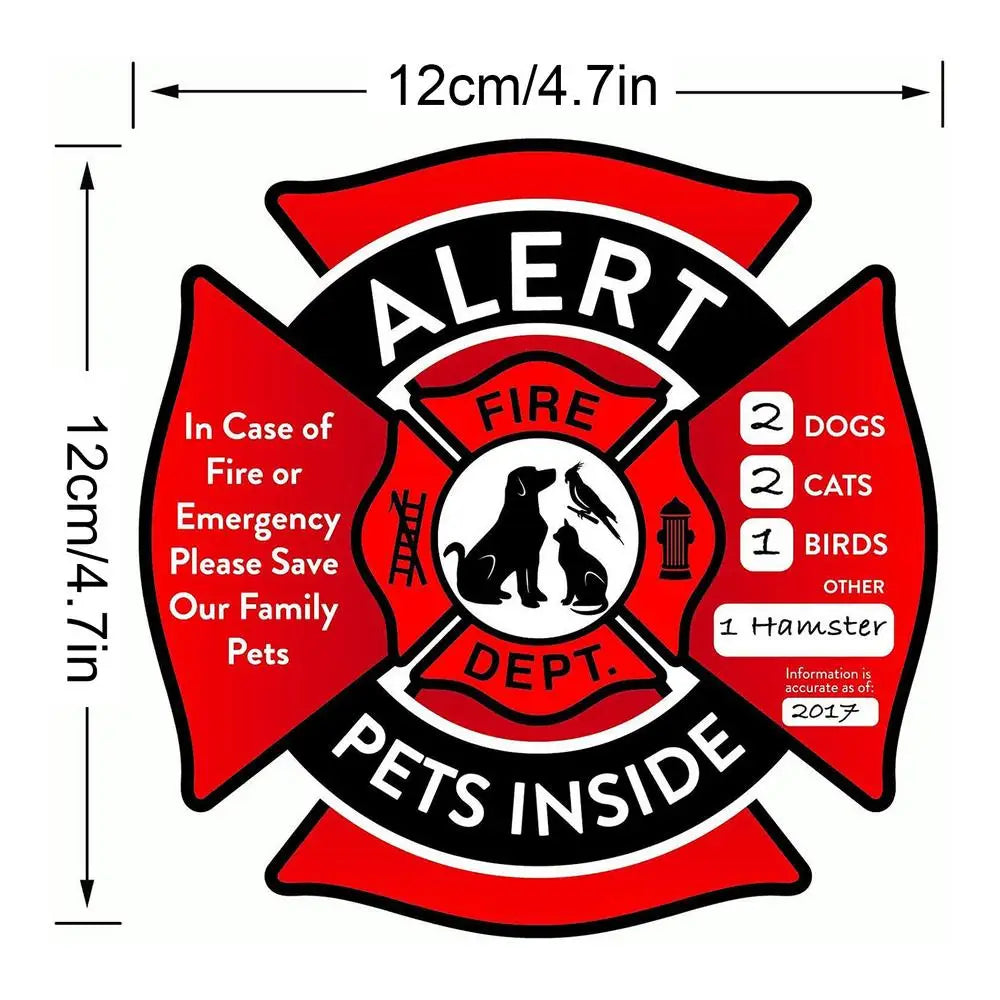 Pet Alert Safety Fire Rescue Sticker Emergency Pet Inside Decal Pet In House Window Sign