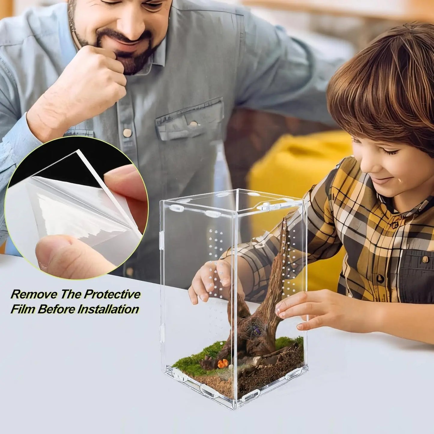 Acrylic Reptile Terrarium Habitat Breeding Box Reptiles Cage