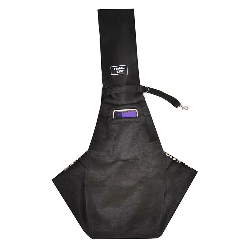 Crossbody breathable folding pet bag, large capacity portable bag