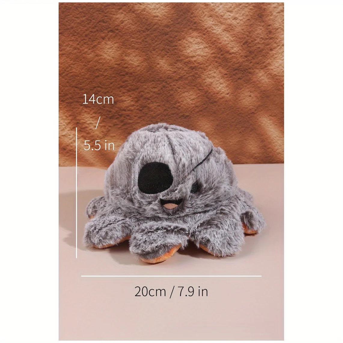 Halloween pet plush toy with flipping pumpkin octopus on both sides