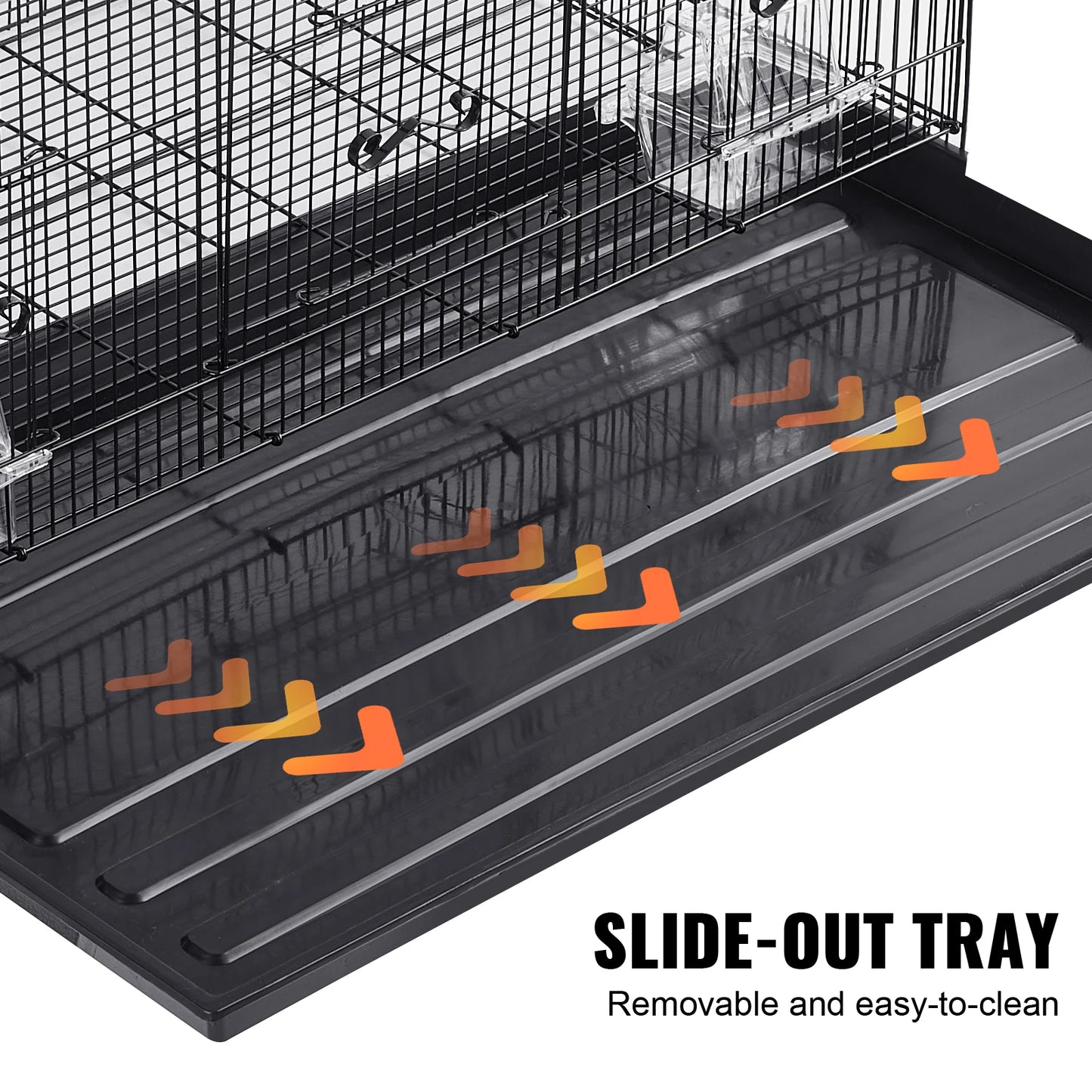 30inch Pet Bird Cage Metal with Rolling Stand Tray