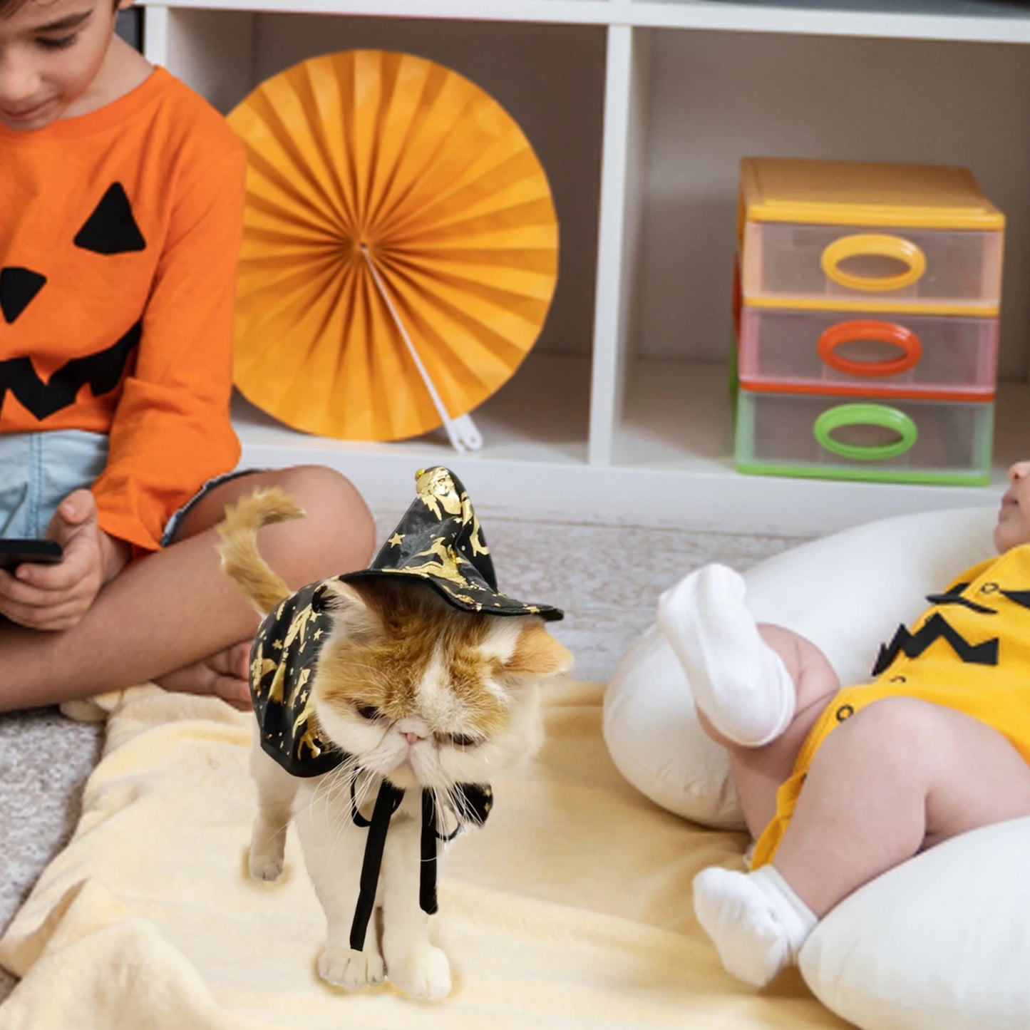 Wizard Costume For Pets Witch Hat Cloak Cape For Dogs And Cats