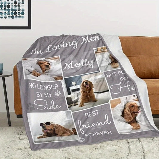 1 Customizable Pet Photo Commemorative Blanket, Eternal Memories