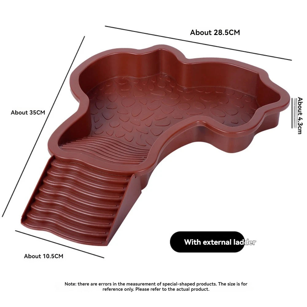Reptile Bathing Pool Water Bowl with Slip Proof Steps 35x28.50cm Resting and Soaking