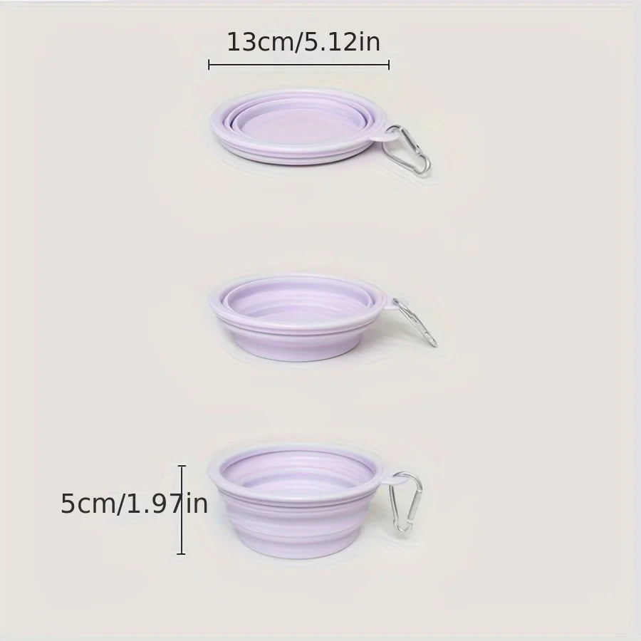 11.83oz Pet Folding Silicone Bowl Travel Portable Pet Feeding Water
