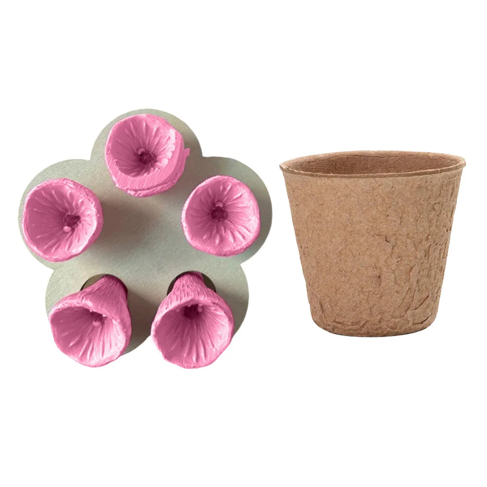 Bees Drinking Cup Flower Shape Water Feeder with Nursery Cup & Holder, Resin
