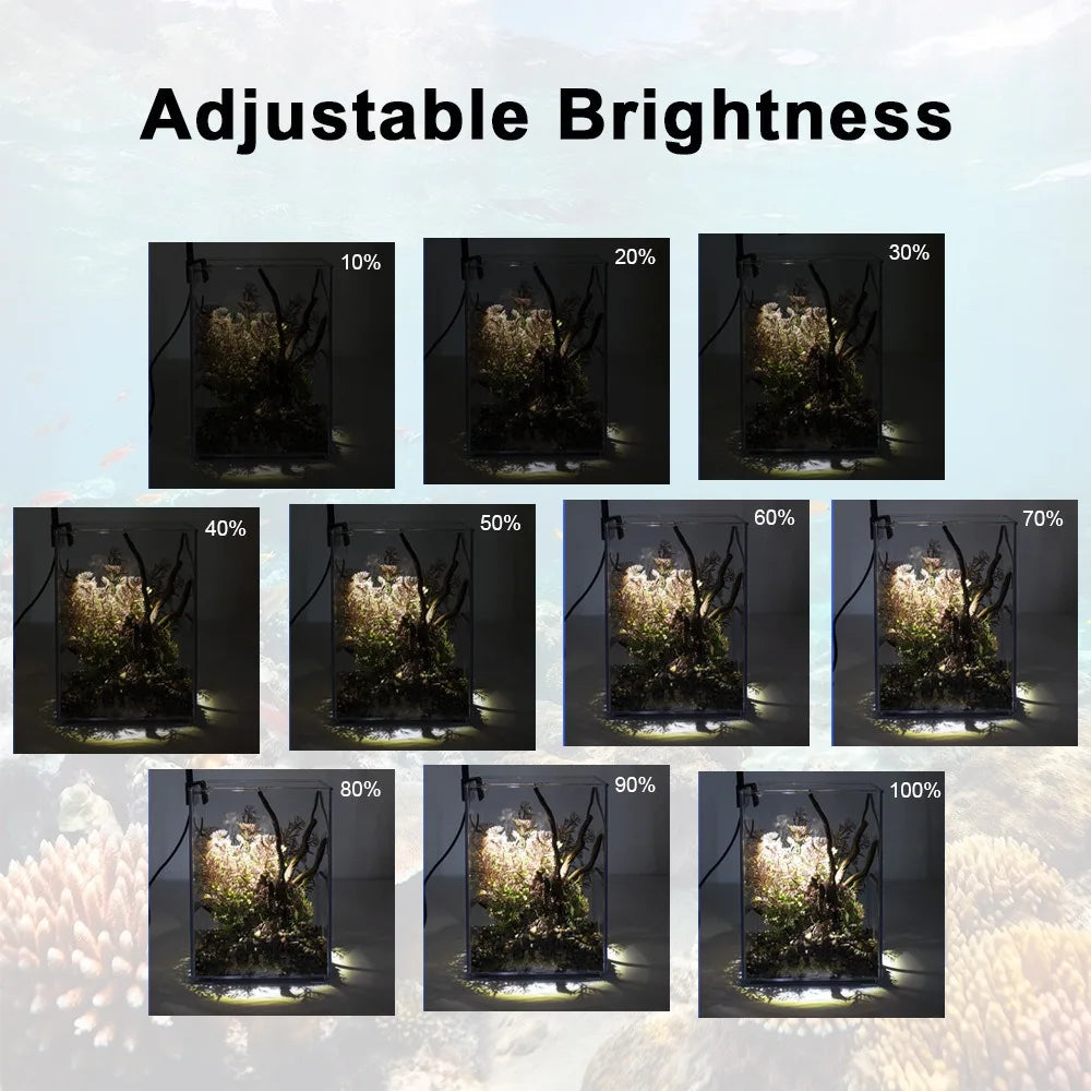LED Aquarium Light plants Grow Light USB-5V 3W Super Slim Waterproof Clip-on