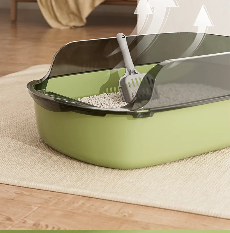 Cats Sandbox Large Capacity Open Cat Litter Box Anti-Splash