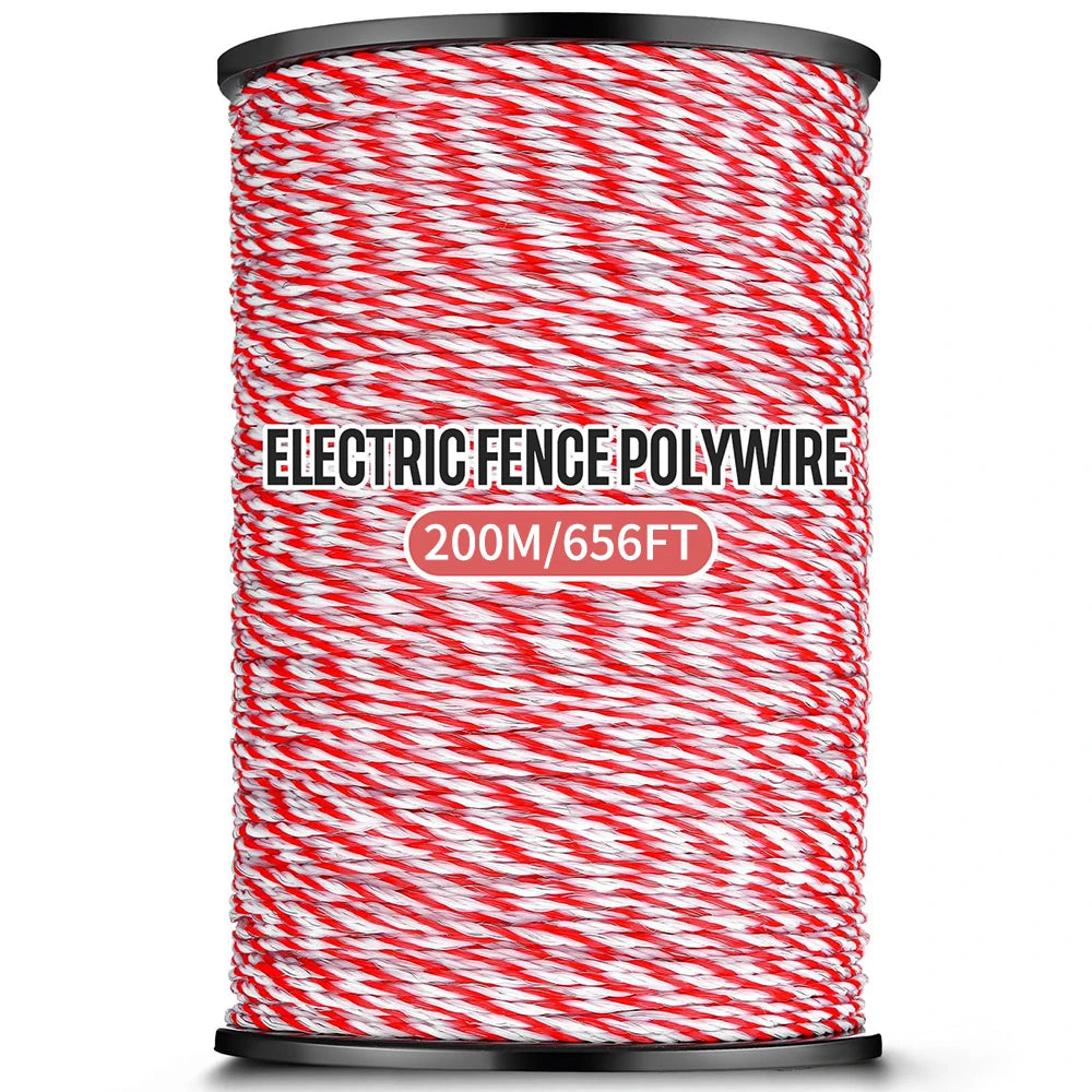 200/500M Roll Electric Fence Rope Poly wire with Steel Poly Rope Fencing Low Resistance Wire