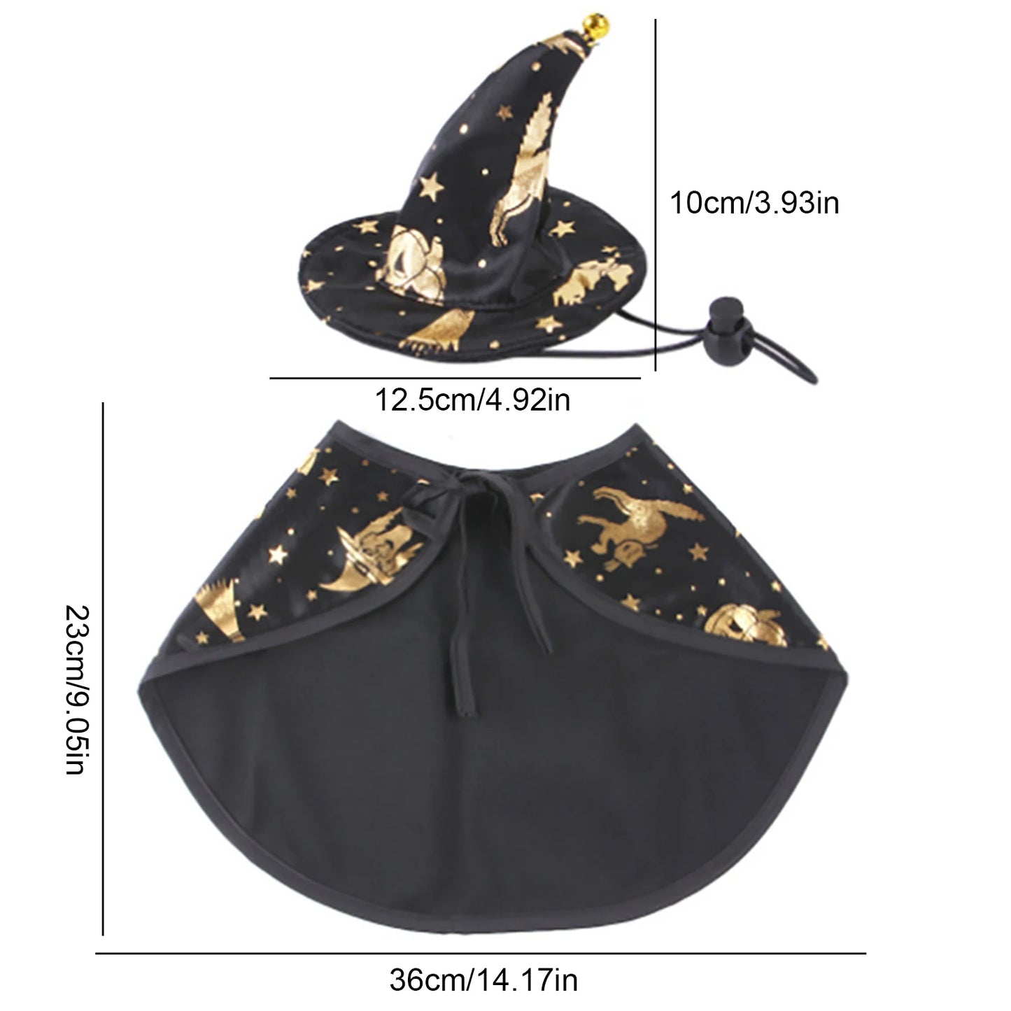 Wizard Costume For Pets Witch Hat Cloak Cape For Dogs And Cats