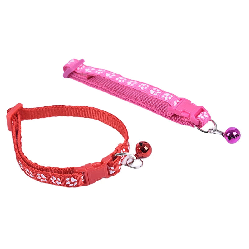 12Pcs Cute Cat Collar With Bell Adjustable 6 Colors For cats and small dogs