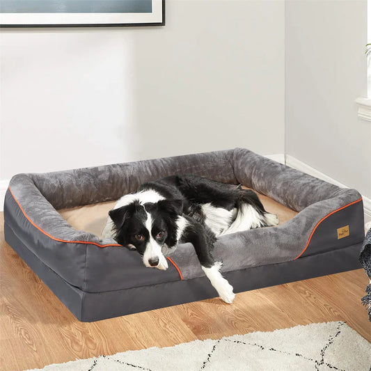 Jumbo Large Orthopedic Dog Bed Memory Foam Waterproof Elevated Cushion Removable Cover