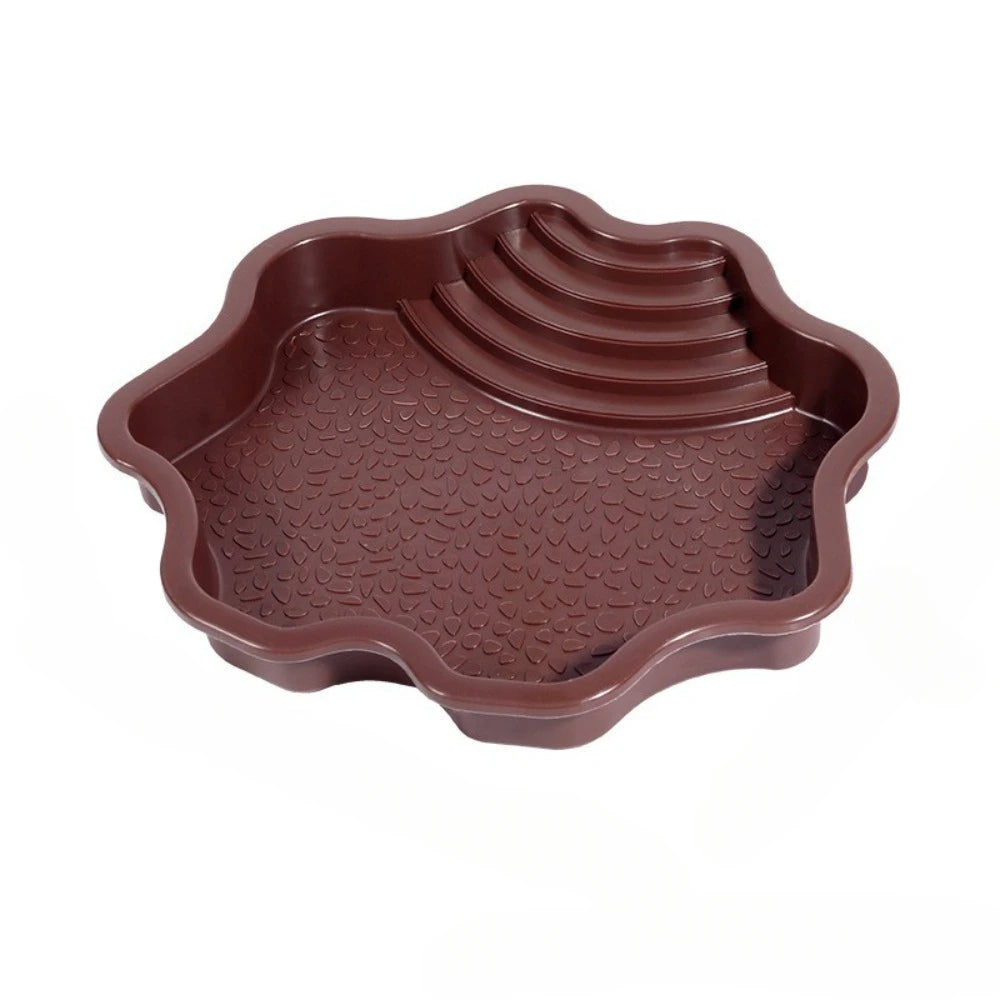 Reptile Bathing Pool Water Bowl with Slip Proof Steps 35x28.50cm Resting and Soaking