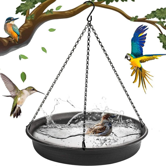 Hanging Bird Feeding Dish Water Bowl Bird Bath for Outdoor