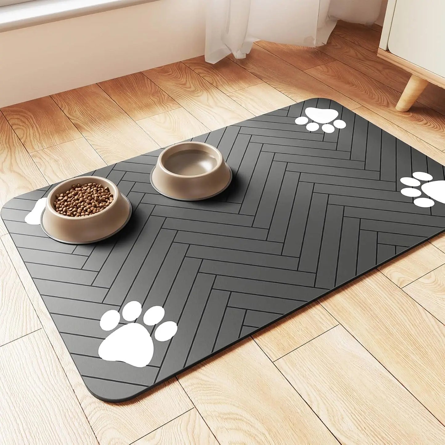 Pet Feeding Mat Absorbent for Food and Water Bowl