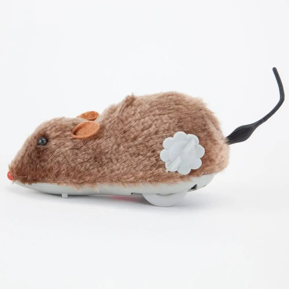 1Pc Funny Lifelike Plush Mouse Running Rat Toy Random Color