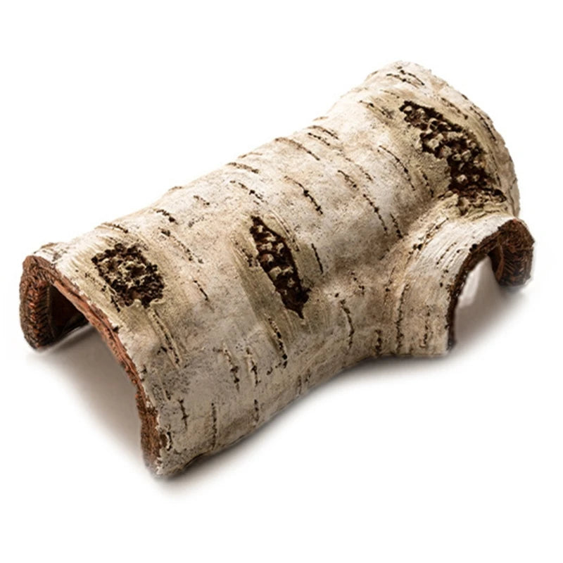 Reptile Cave Small Animal Hideaway Artificial Birch Resin