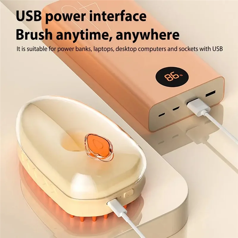 Pet Brush Steamy Self-Cleaning Shedding Brush Rechargeable
