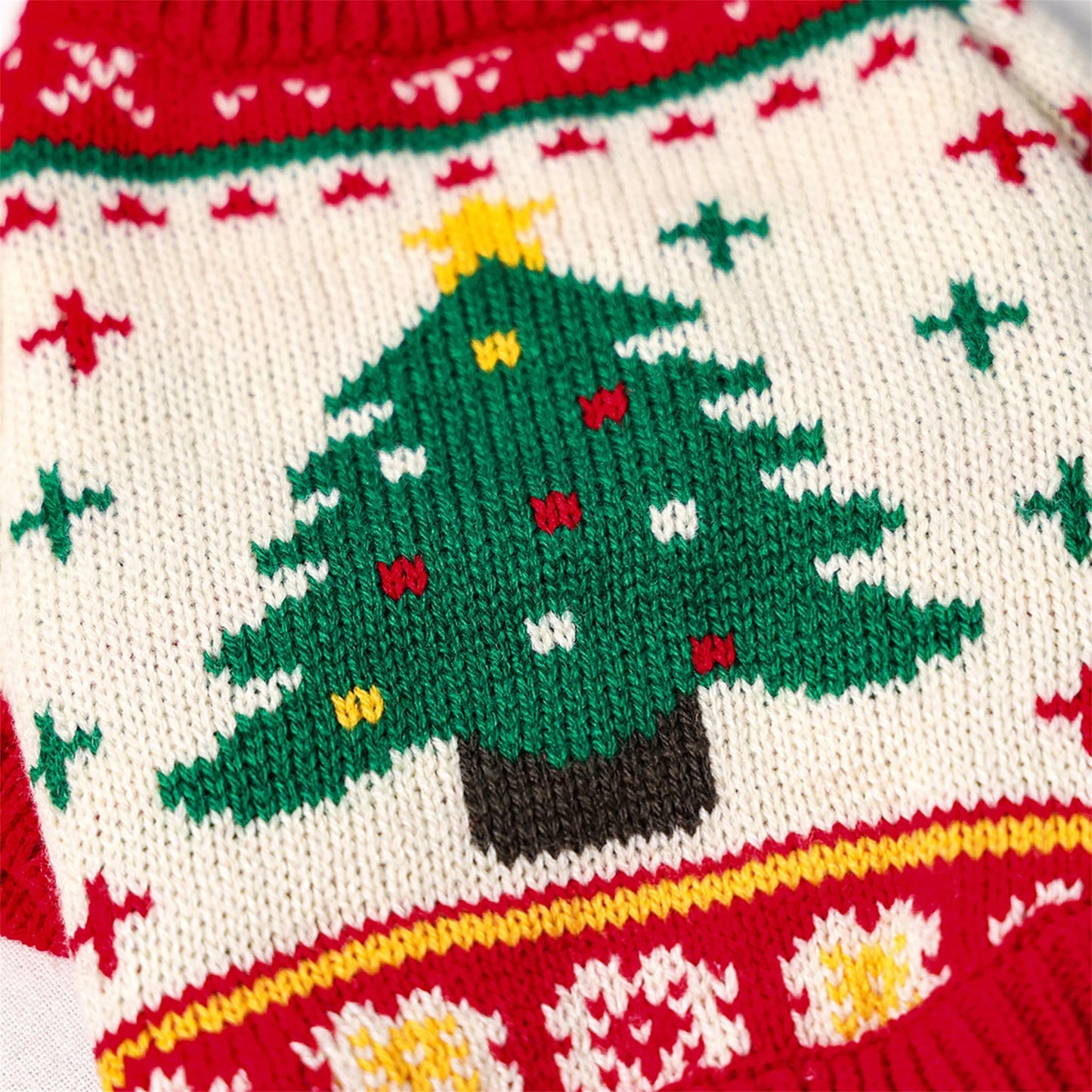 Christmas Reindeer Pet Sweater Holiday Pet Clothes Knit Xmas Tree Design