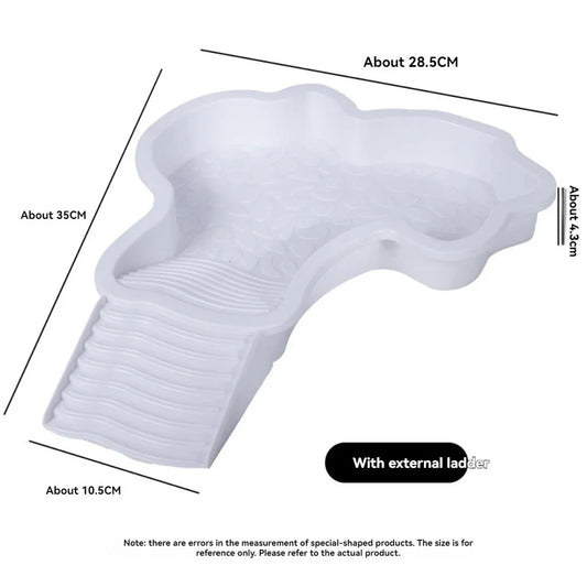 Reptile Bathing Pool Water Bowl with Slip Proof Steps 35x28.50cm Resting and Soaking