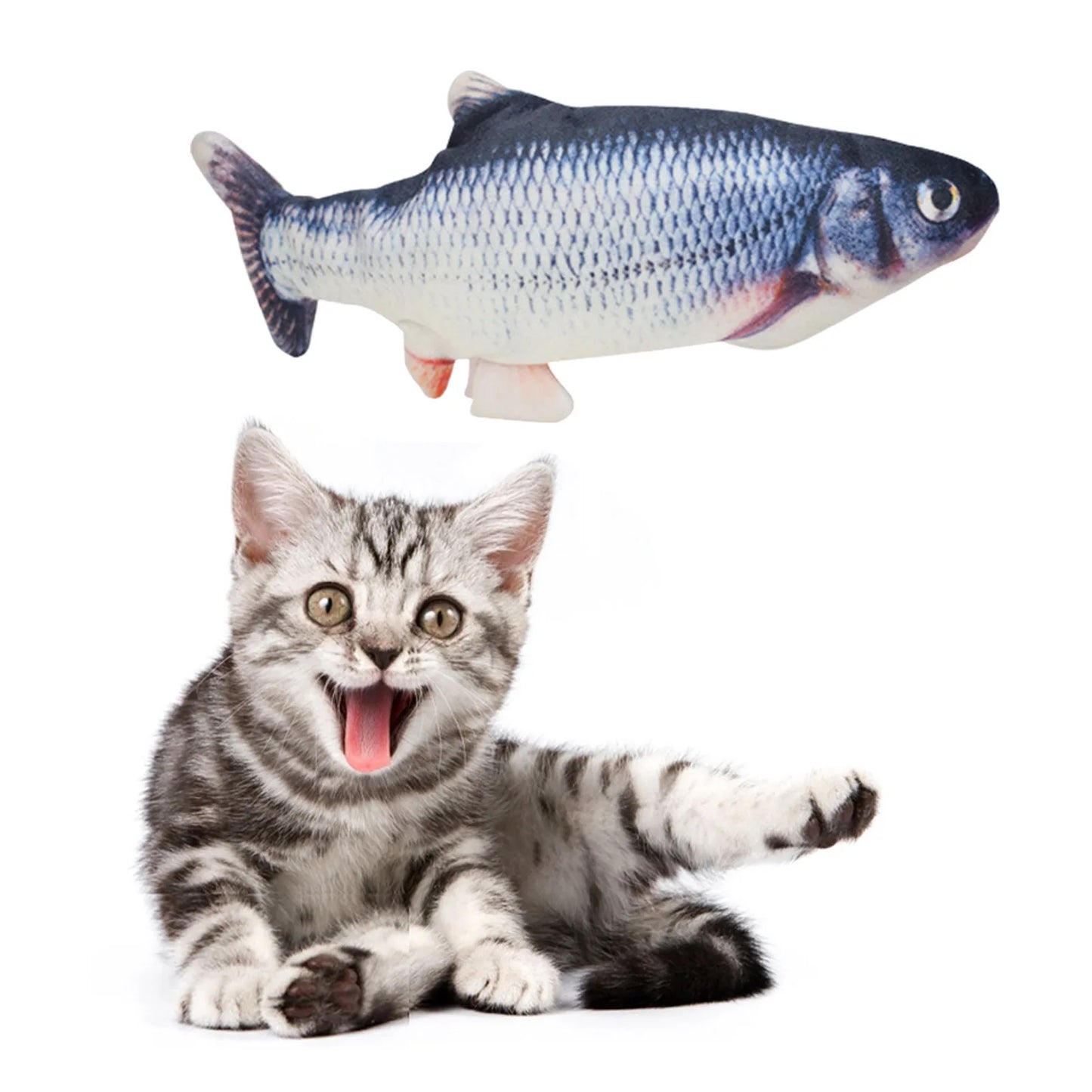 Pet Toys Fish USB Charger Interactive Electric Floppy Fish Realistic Chew Toy