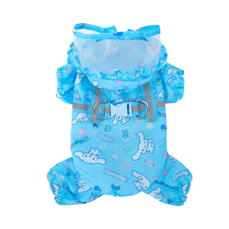 Pet Raincoat Waterproof Hood Rain Jacket for Dogs of all Sizes