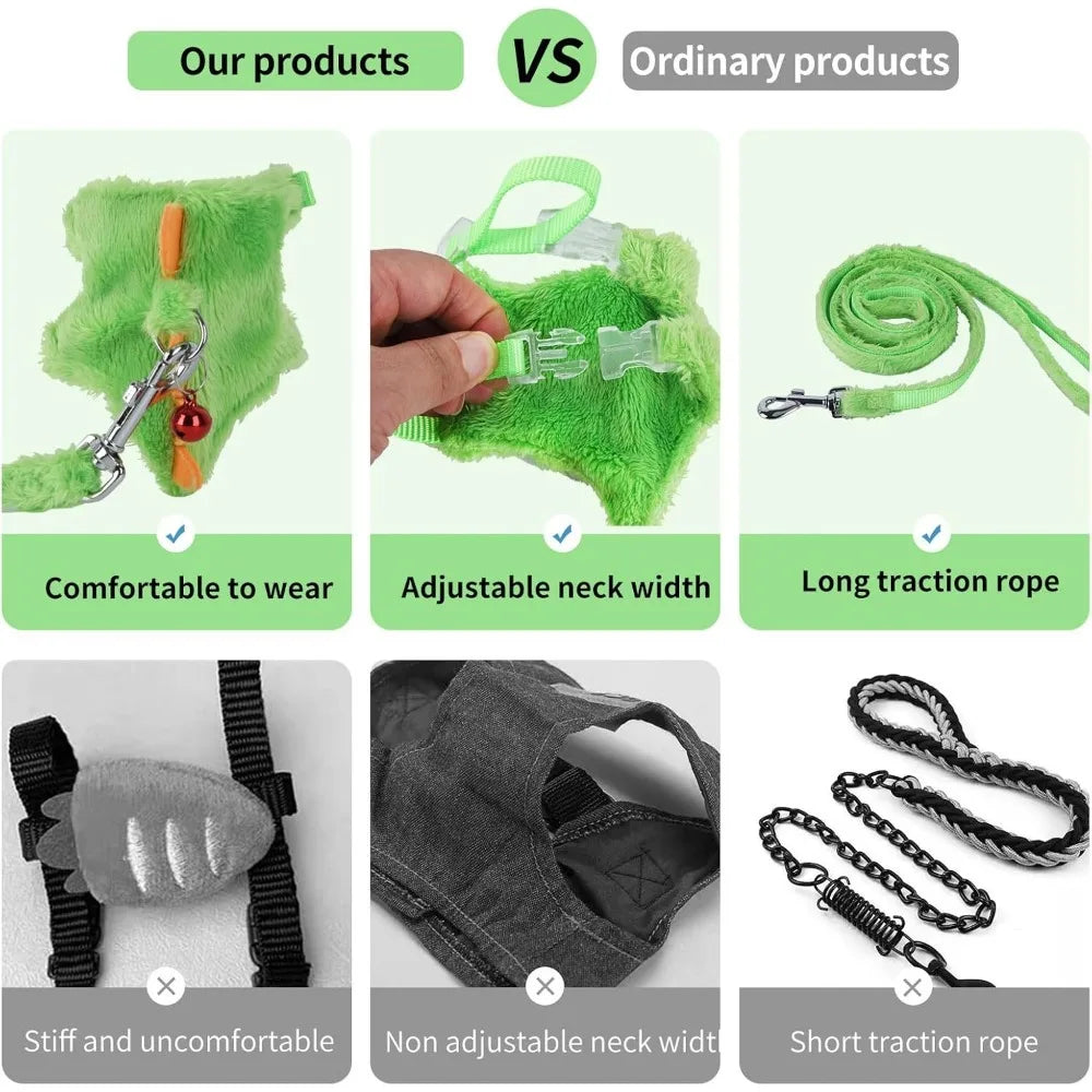 Ferret Harness and Leash Set with Safe Bell, Small Animals Vest Harness
