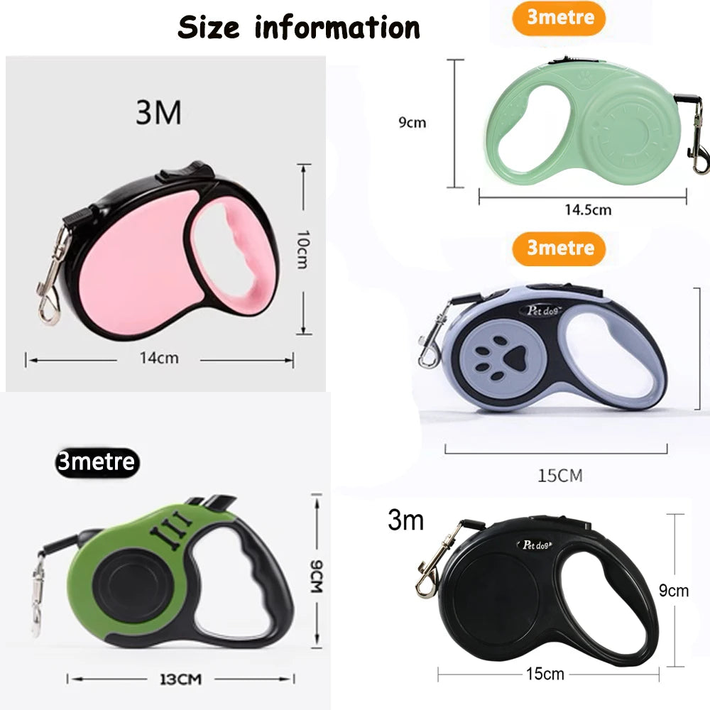3M/5Metre Leash Walking Automatic ABS Case Nylon Rope