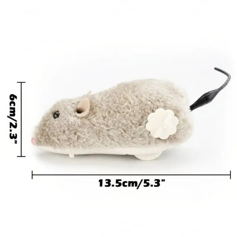 1Pc Funny Lifelike Plush Mouse Running Rat Toy Random Color