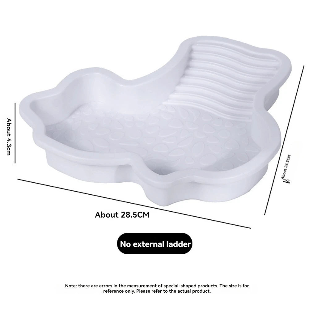 Reptile Bathing Pool Water Bowl with Slip Proof Steps 35x28.50cm Resting and Soaking