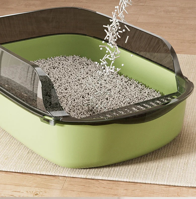 Cats Sandbox Large Capacity Open Cat Litter Box Anti-Splash