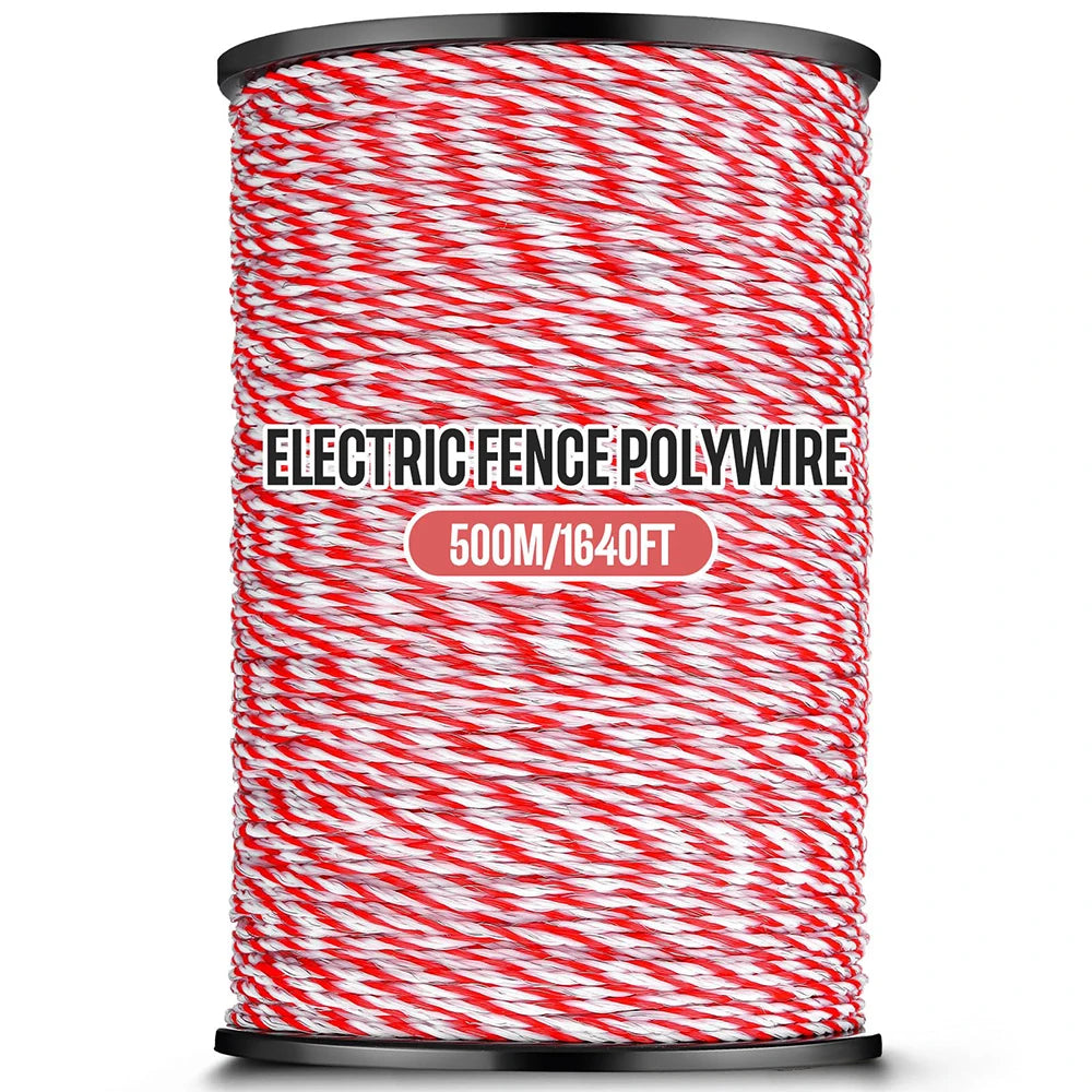 200/500M Roll Electric Fence Rope Poly wire with Steel Poly Rope Fencing Low Resistance Wire