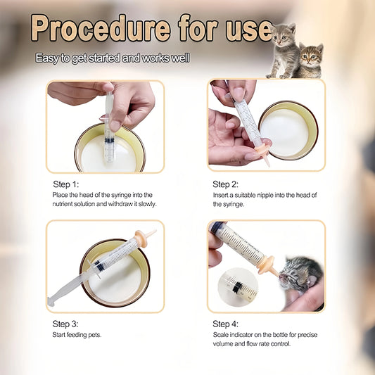 9PCS kitten and puppy pet teats - Pet and wild animal silicone feeding nipple, small pre-drilled feeding nipple