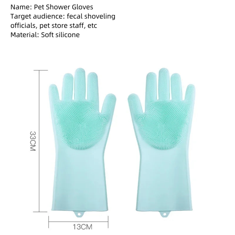 Pet Grooming Gloves Dog Cat Bathing Cleaning Hair Removal