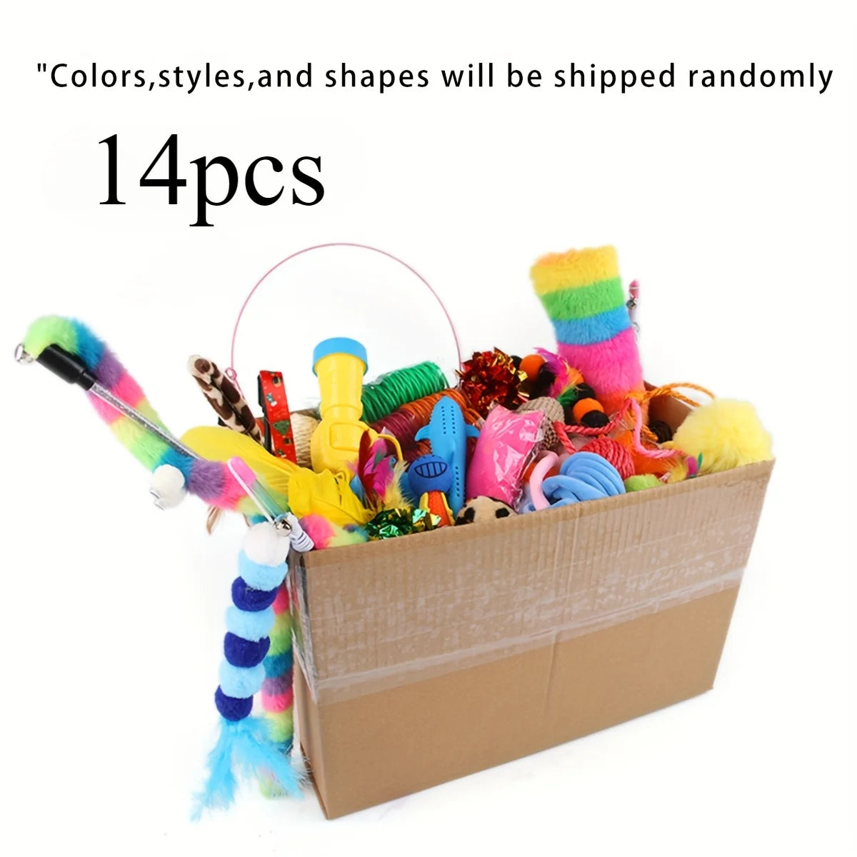 56pcs/28pcs/14pcs Pet Toys Mixed Pack. Various Plastic and Plush Toys