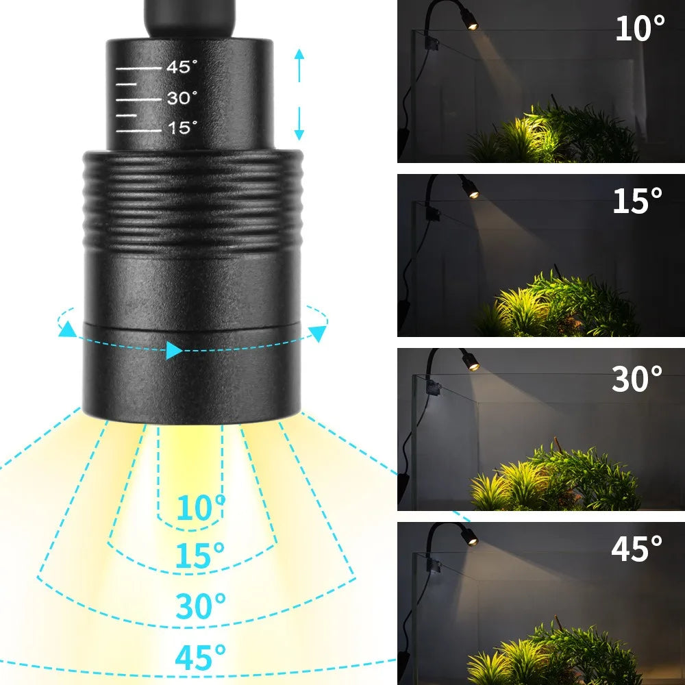 LED Aquarium Light plants Grow Light USB-5V 3W Super Slim Waterproof Clip-on