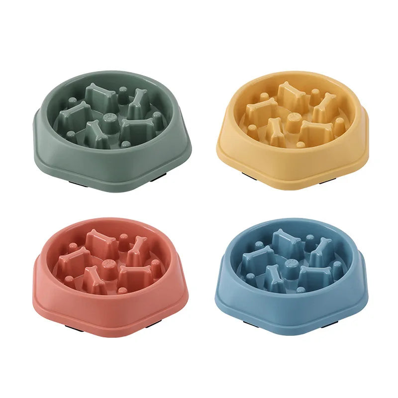 Pet Slow Food Bowl Anti-choking Multiple Colors Shapes