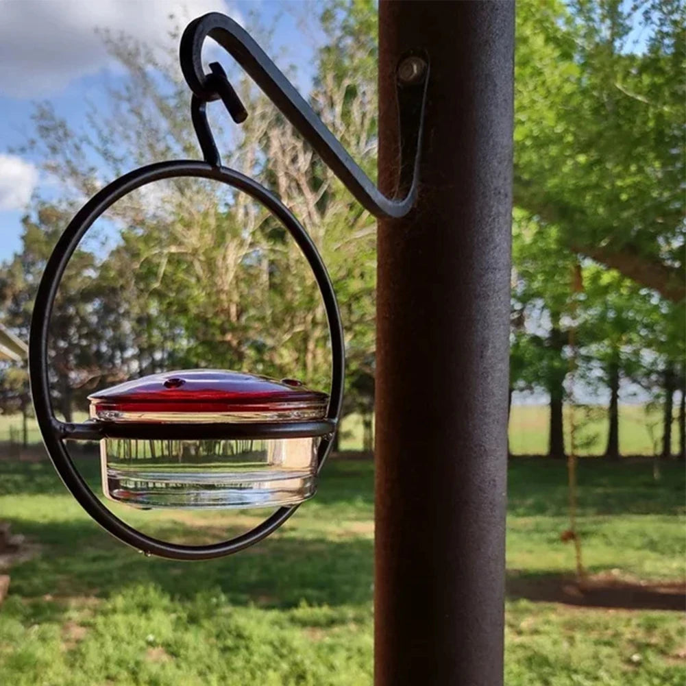 Hummingbird Feeder Attract Birds Ant Bee Proof with Red Glass Bowl for Outside Garden Backyard Patio Deck