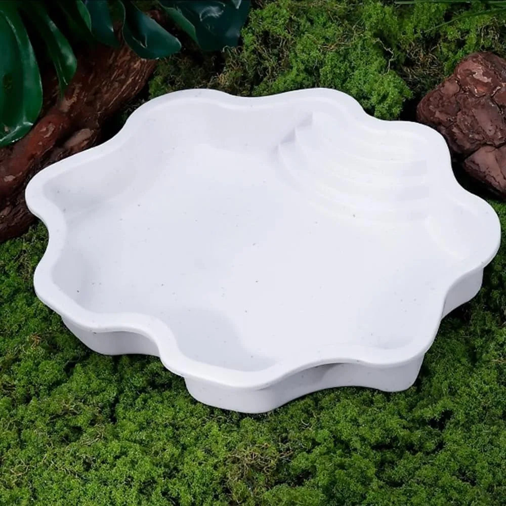 Reptile Bathing Pool Water Bowl with Slip Proof Steps 35x28.50cm Resting and Soaking
