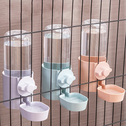 Automatic Cage Hanging Bowl Water Bottle Dispenser Pet Feeding