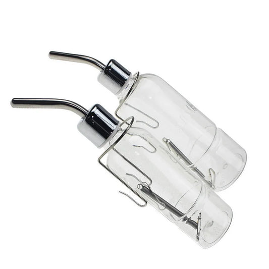 Pet Stainless Steel Hanging Waterer Small Pet Water Drinking Bottle