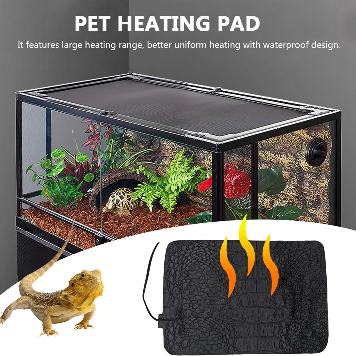 Reptiles Heat Mat Pet Warming Waterproof Pads Adjustable Temperature Controller For Turtles Reptiles