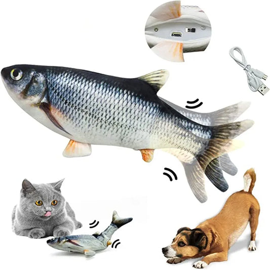 Pet Toys Fish USB Charger Interactive Electric Floppy Fish Realistic Chew Toy