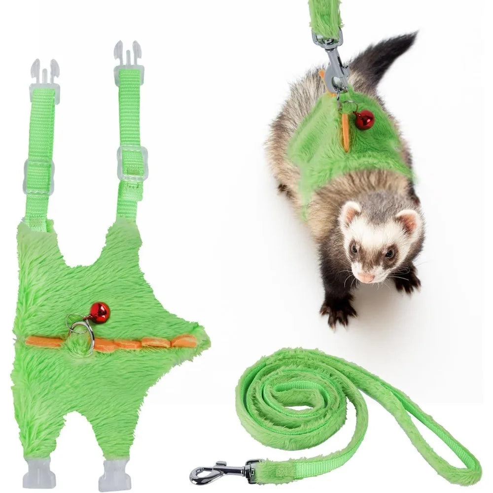 Ferret Harness and Leash Set with Safe Bell,  Small Animals Vest Harness