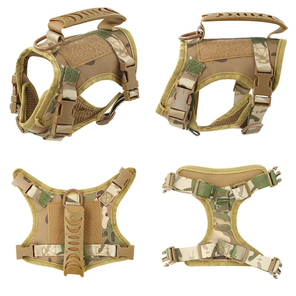 Tactical Cat Harness Adjustable Vest For  Small Dogs with Control Handle Walking Training