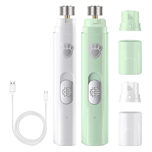 Electric Pet Nail Grinder Low-Noise LED Light 2-Speed with Polisher Wheel for Small/Medium/Large Pets