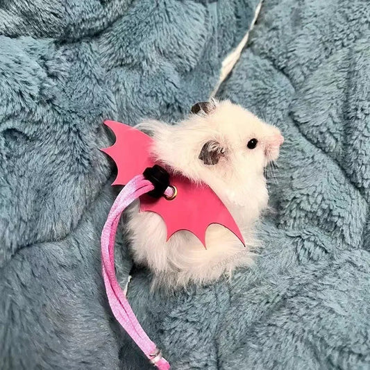 Small Animal Bat Wing Costume Leash Rope  Hamster Rat
