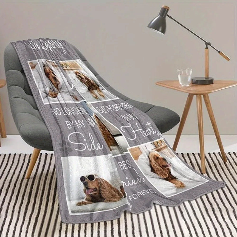 1 Customizable Pet Photo Commemorative Blanket, Eternal Memories