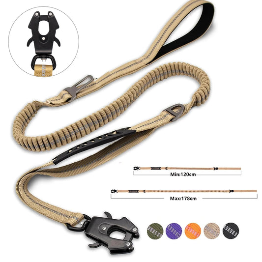 Shock Absorbing Pet Leashes with Car Seatbelt for Large Dogs